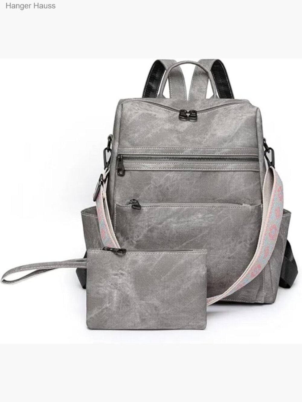 Waterproof PU Leather Fashion Backpack Purse with Anti-Theft Pockets